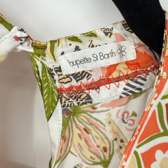 Poupette St Barth Romper Shorts Jumpsuit Anaik Pink Orange Leo Foulard Size XS/S - Picture 3 of 10